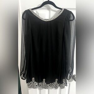 Karlie M little black dress with pearl beading